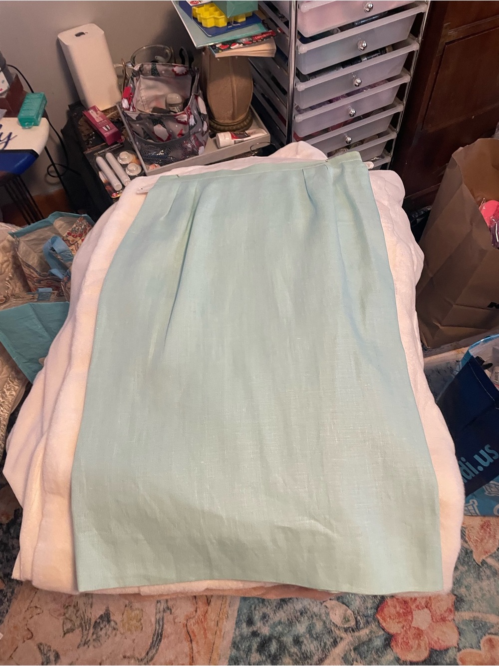 Celine Mint Green Short Sleeve Blazer and Skirt - Picture 4 of 6